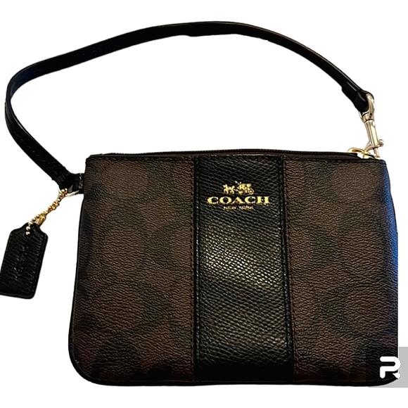 COACH AUTHENTIC MONOGRAM SIGNATURE CANVAS WRISTLET LNC COND W/HANGTAG - Picture 2 of 14